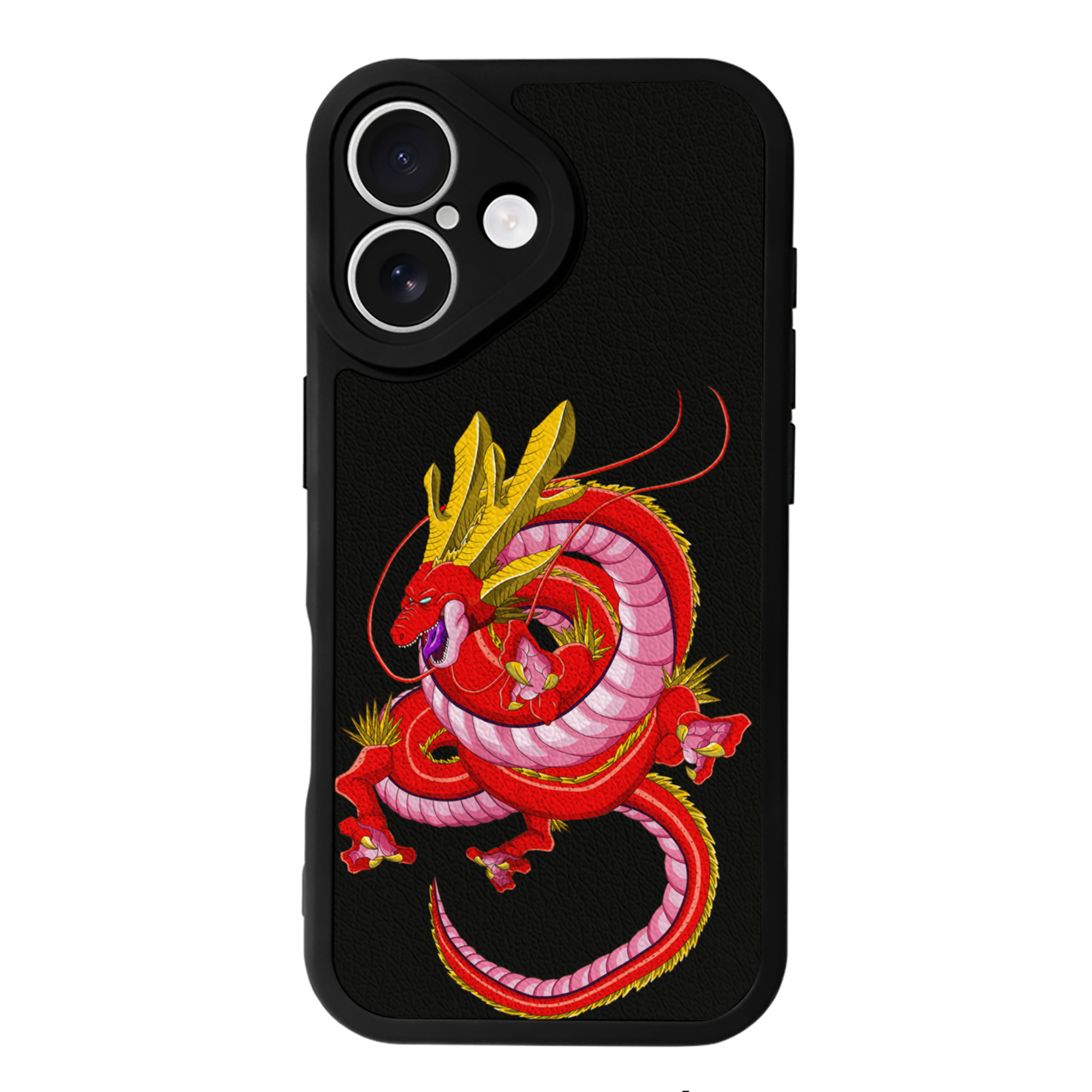（画像用） ドラゴンボール 神龍 シェンロン DRAGON BALL Shenron 【iPhone 16シリーズ対応】シリコンスマホケース（レザー調） 材質：シリコン